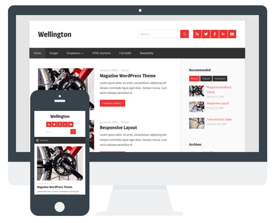 tema de blog de wordpress de wellington
