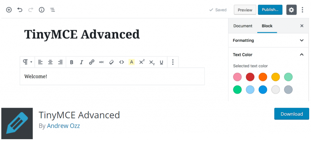 Complemento de wordpress TinyMCE