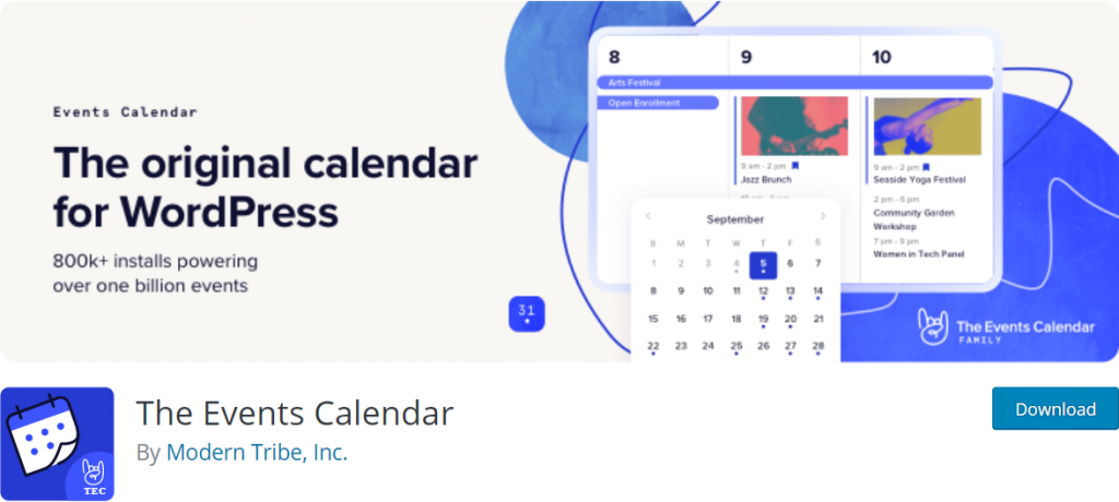 El calendario de eventos