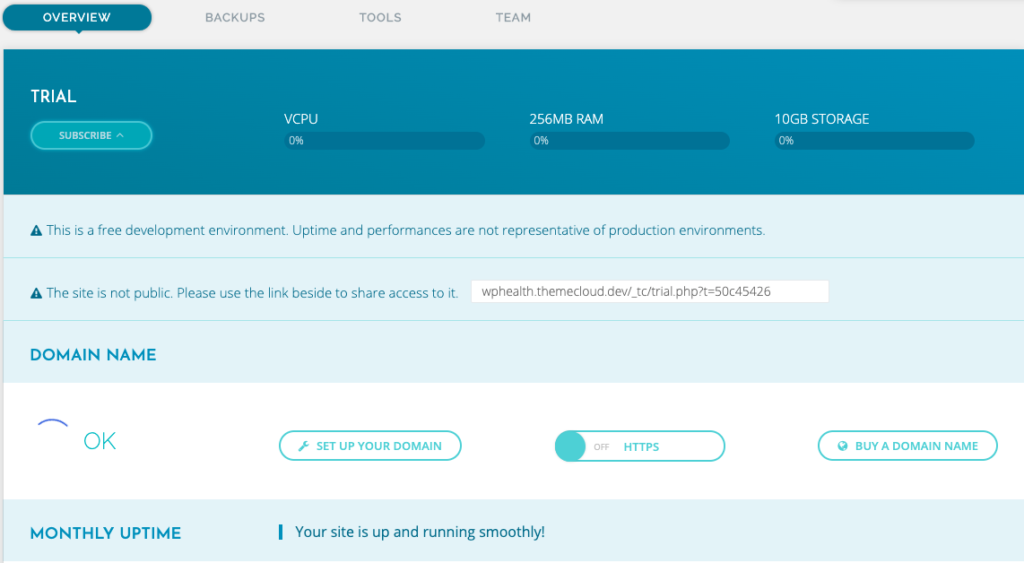 dasbor themecloud wordpress
