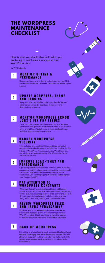 Liste de contrôle de maintenance WordPress
