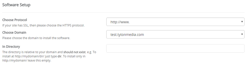 set up wordpress softaculous