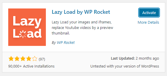 lazy load by wp rocket plugin