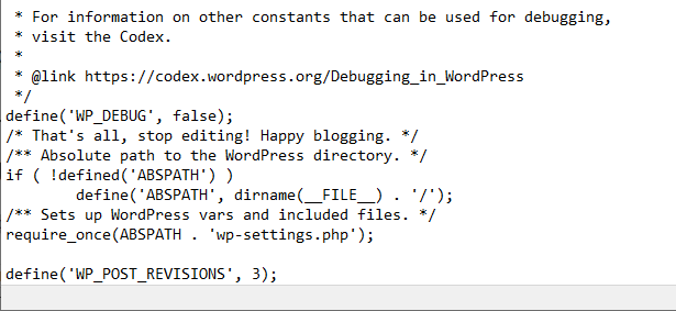 wordpress wp config post revisions