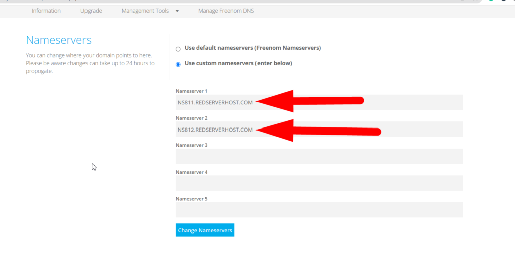 Servidores de nomes personalizados - redserverhost