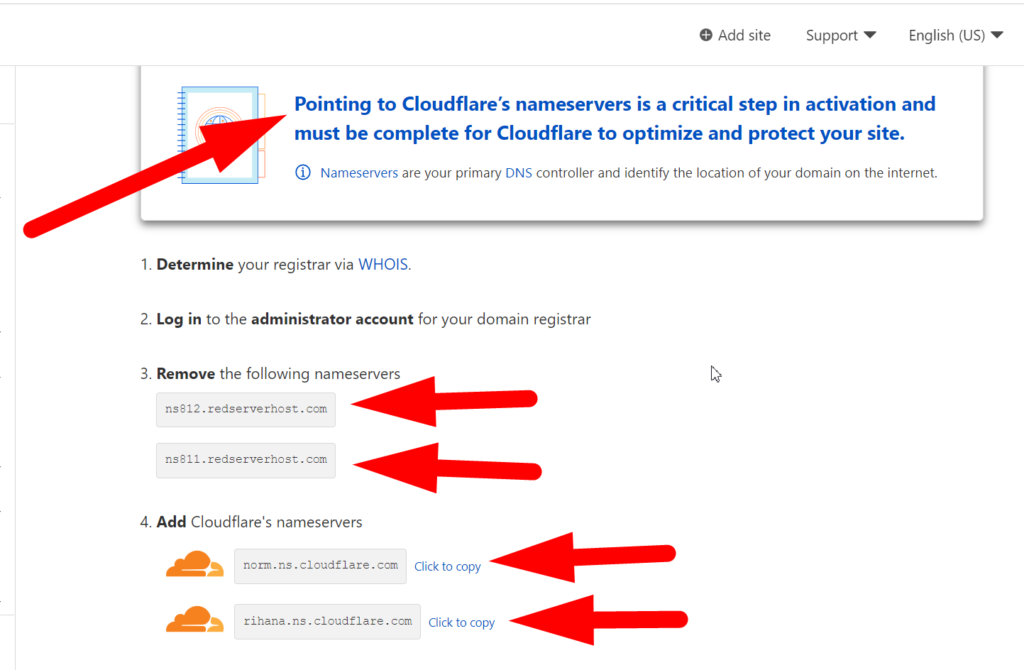 Substitua os servidores de nomes do Gerenciador de Domínios - redserverhost
