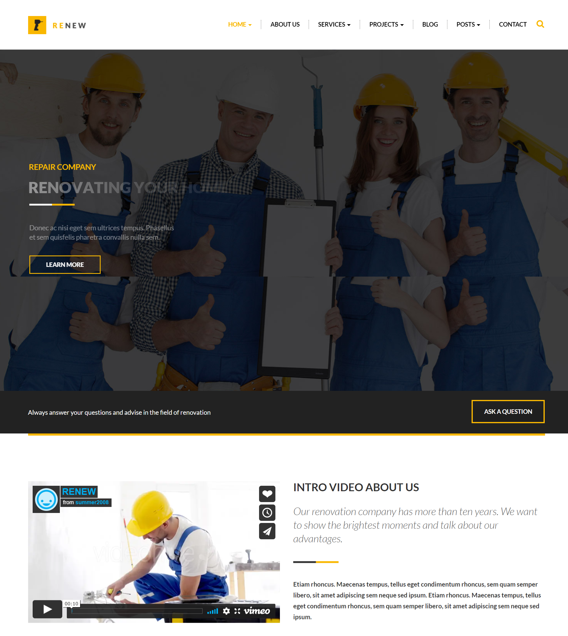 Renouveler le thème pour les entreprises de rénovation