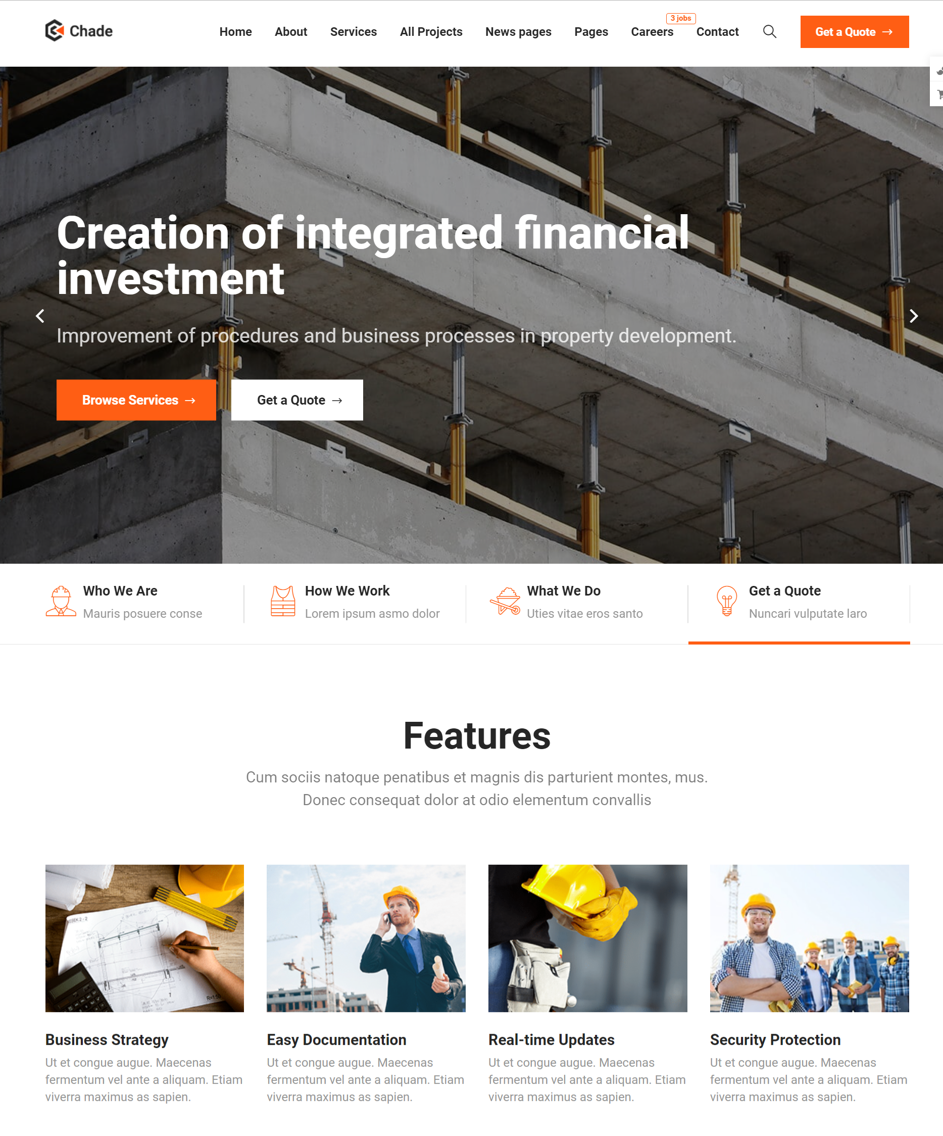 chade premium wordpress construction eux