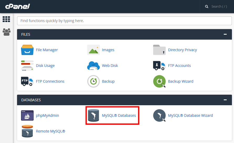 pfo-cpanel-database