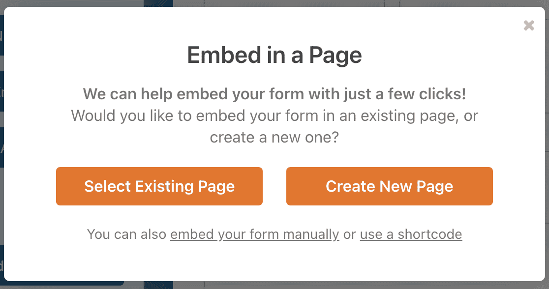 Einbettungs-Popup für WPForms-Formulare