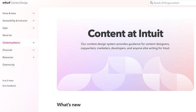 Esempi di guida allo stile di scrittura: intuit