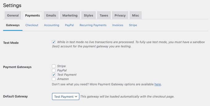 使用 Easy Digital Downloads 测试付款 使用 Easy Digital Downloads 测试付款