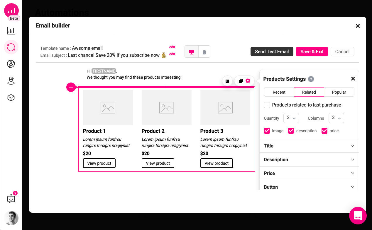 忠實的 WooCommerce 用戶群 - 個性化客戶旅程 - 個性化電子郵件 - 推廣相關產品