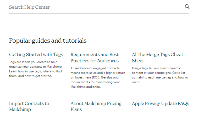 Dukungan Pelanggan Mailchimp