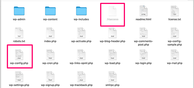 File konfigurasi WordPress WordPress configuration files