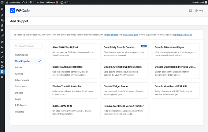 Библиотека фрагментов кода WordPress для WPCode WPCode WordPress Code Snippets Library