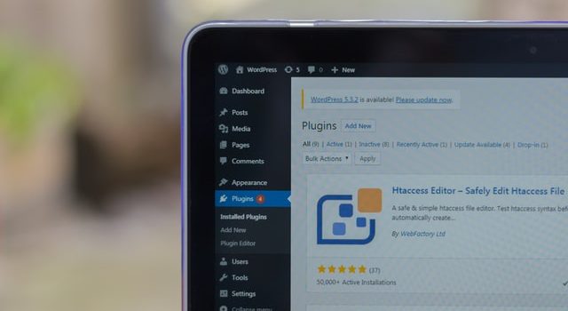 Halaman plugin WordPress dibuka di layar komputer