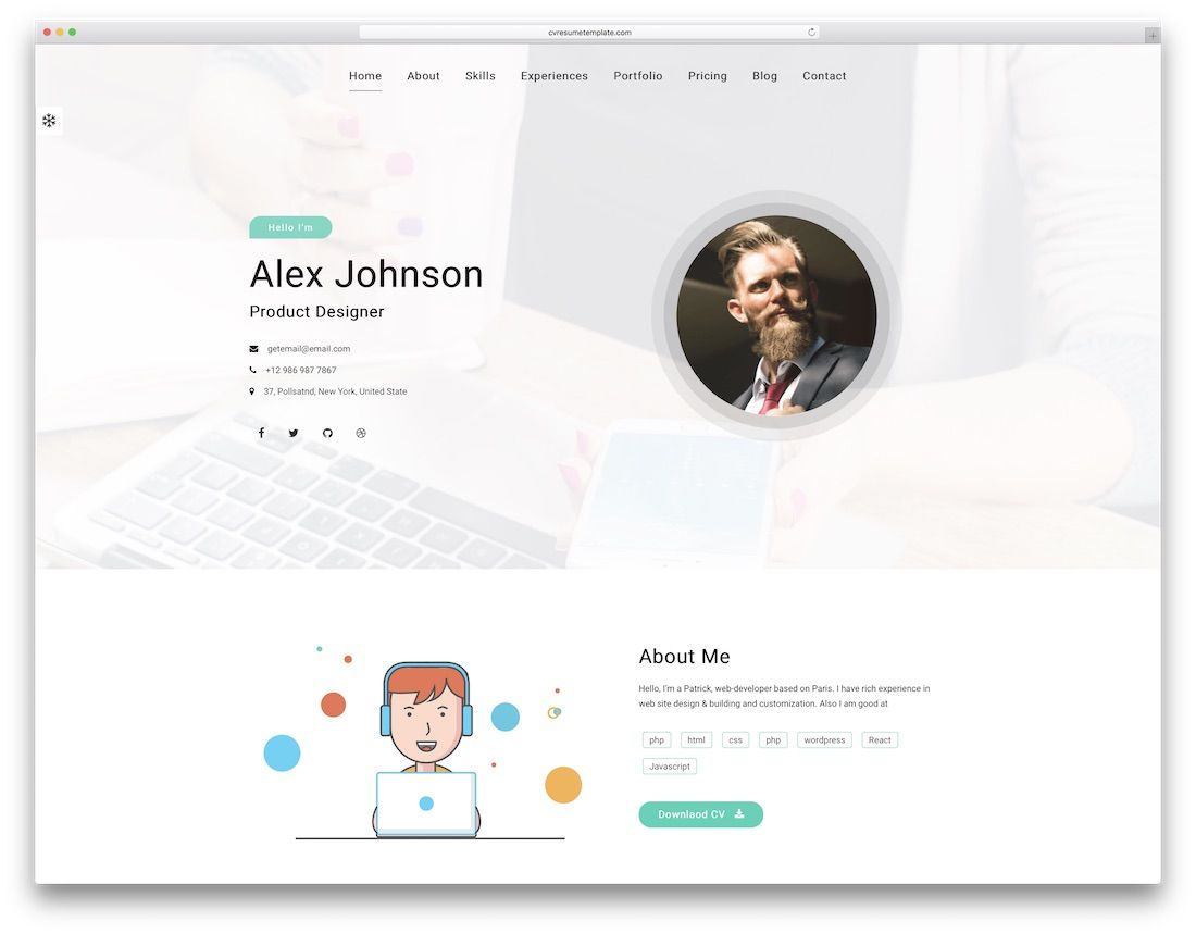 maha html5 szablon CV