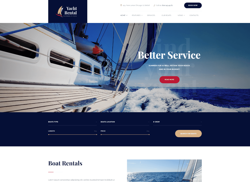 Yacht- und Bootsverleih WordPress Theme