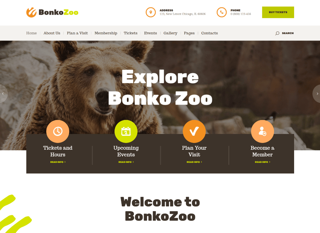 bonko | Safari ve Hayvanat Bahçesi WordPress Teması