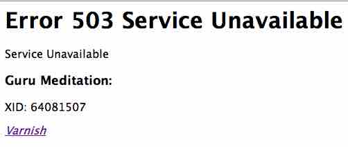 Un exemple d'erreur HTTP 503 qui peut se produire บน WordPress