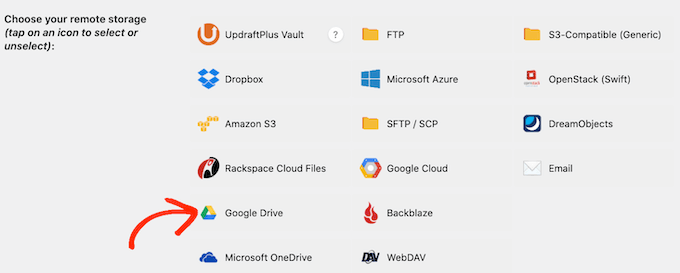 UpdraftPlus 支持的雲存儲平台 UpdraftPlus' supported cloud storage platforms