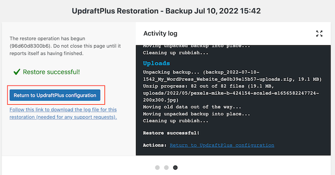 UpdraftPlus 設置頁面 The UpdraftPlus settings page