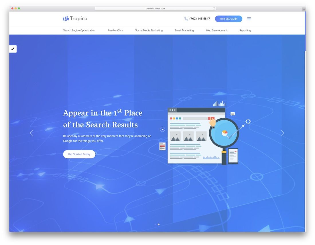 plantilla de sitio web de marketing seo tropica