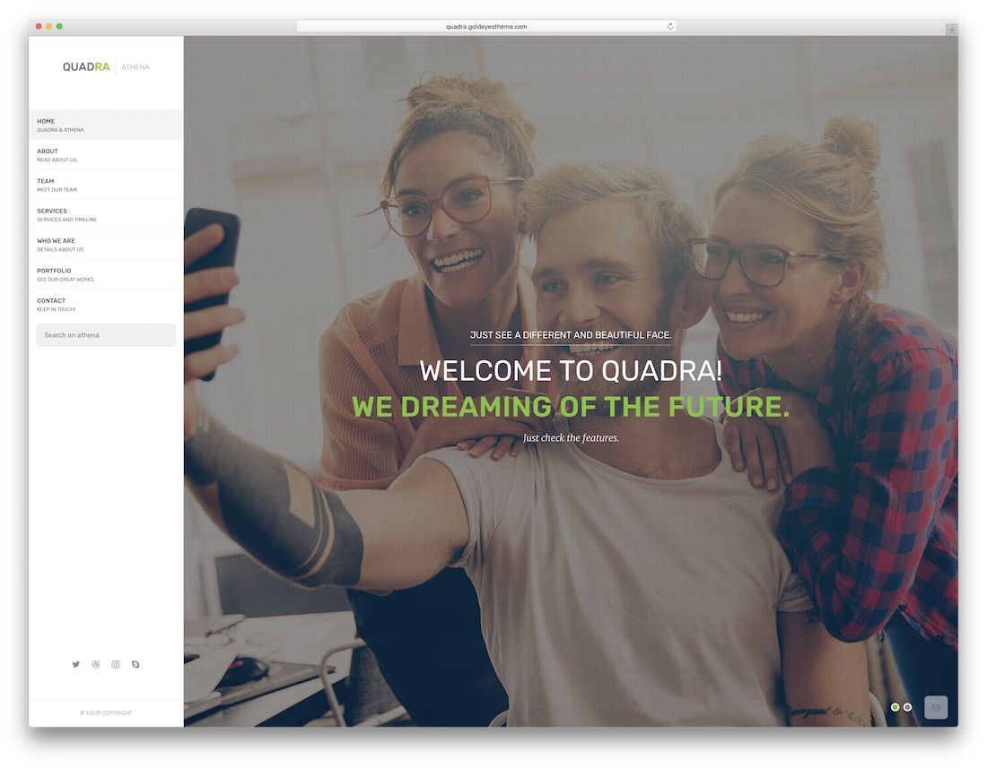 plantilla de sitio web de marketing quadra