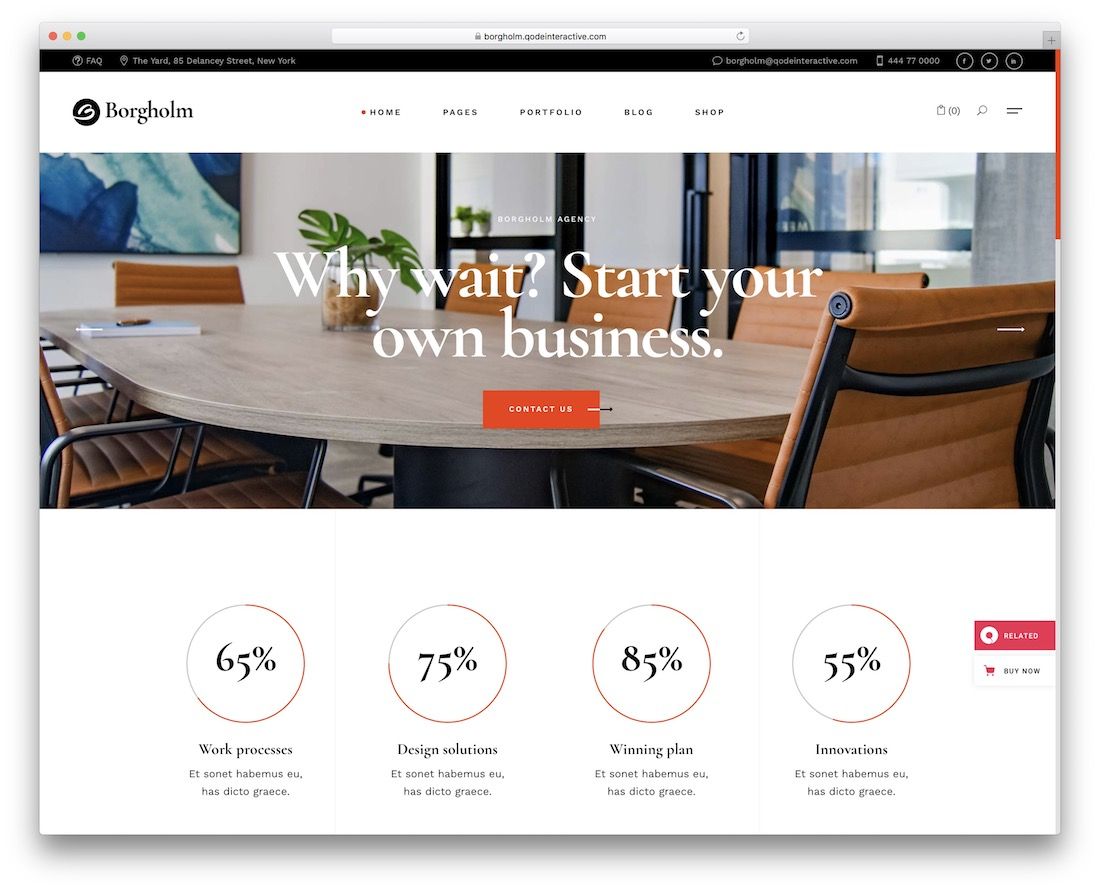tema de wordpress de marketing de borgholm