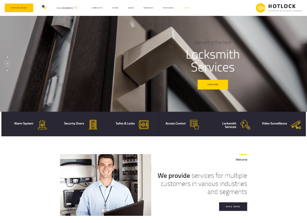 HotLock - 锁匠和安全系统 WordPress 主题 + RTL