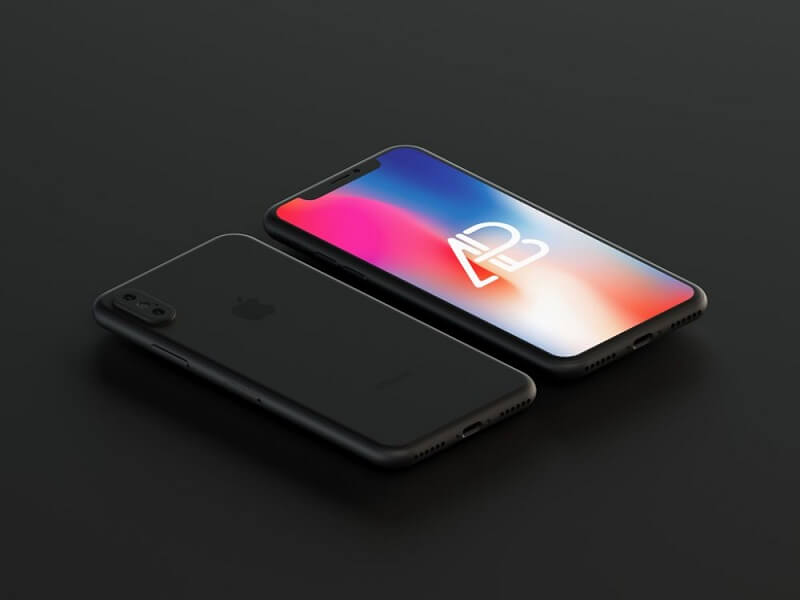 iPhone X nero opaco fluttuante