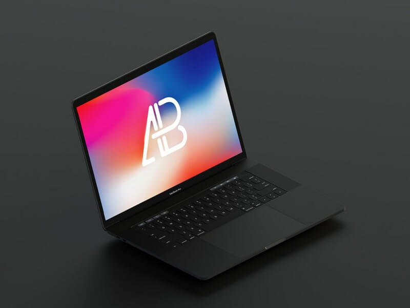 浮动哑光黑色 MacBook Pro
