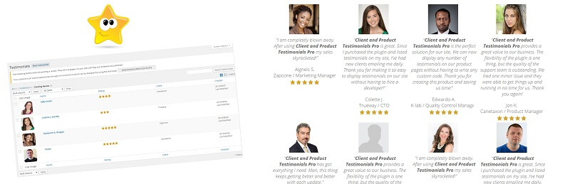 Testimonianze di clienti e prodotti