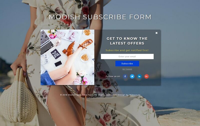 Modulo di iscrizione alla moda