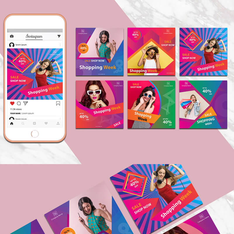 Pack de bannières Instagram colorées