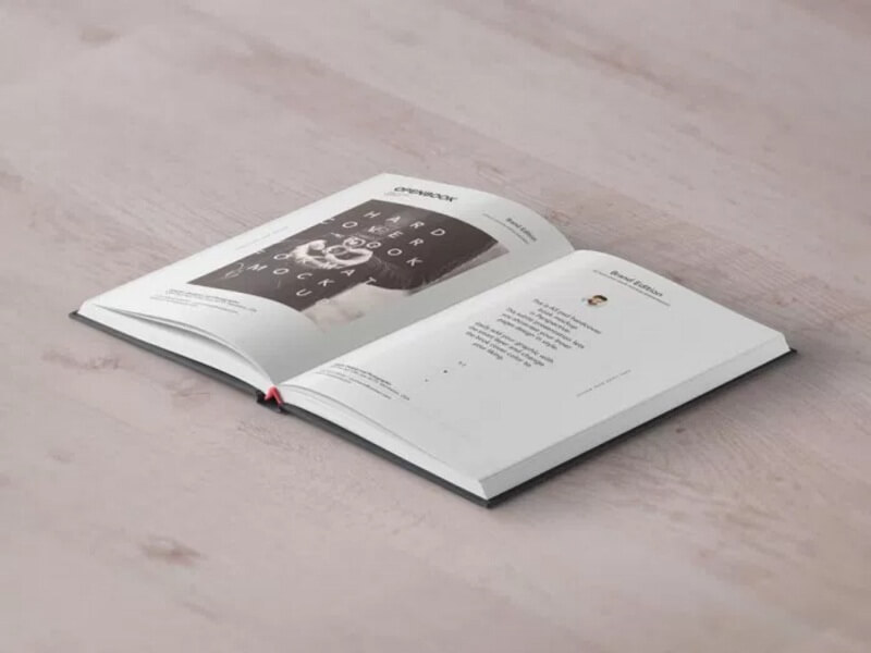 Открытая книга в твердом переплете