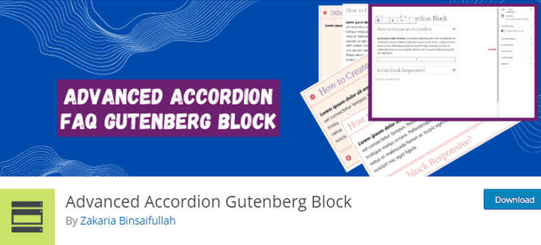 ปลั๊กอินบล็อกแอคคอร์ดขั้นสูง Gutenberg สำหรับ WordPress