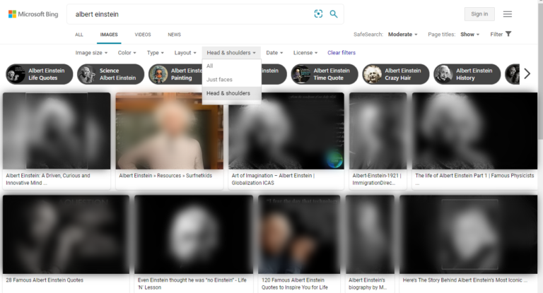 Ricerca immagini su Bing 2