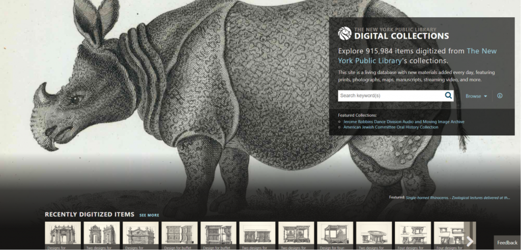 Le collezioni digitali NYPL