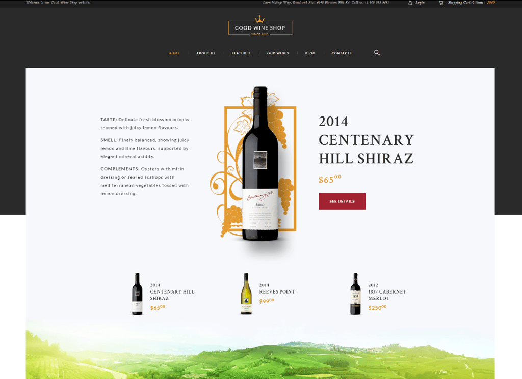 好酒 - 葡萄园和酒庄商店 WordPress 主题