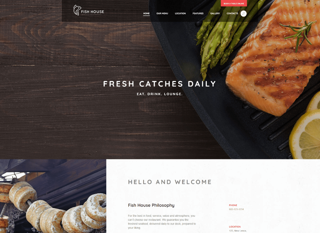 Fish House - 时尚海鲜餐厅 WordPress 主题