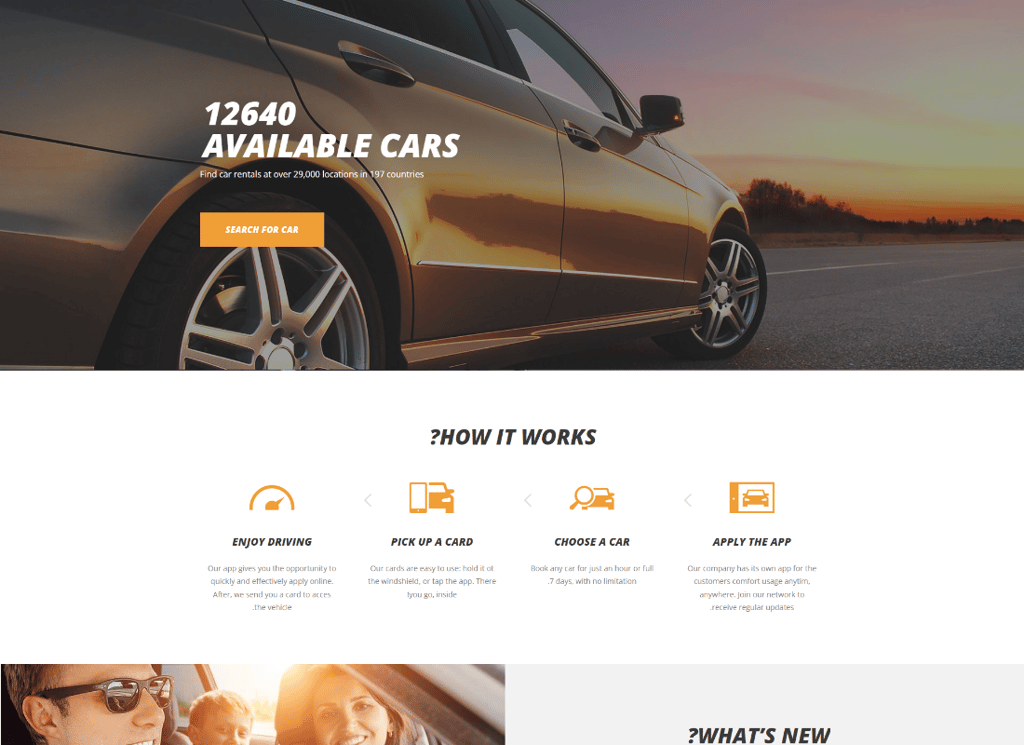 Cars4Rent - 汽車租賃和出租車服務 WordPress 主題 + RTL