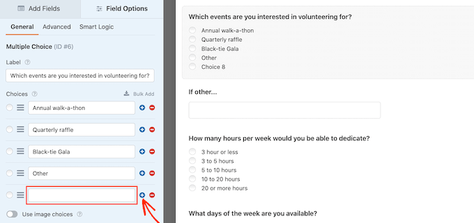 Adăugarea unui câmp la formularul de recrutare de voluntari Adding a field to the volunteer recruitment form