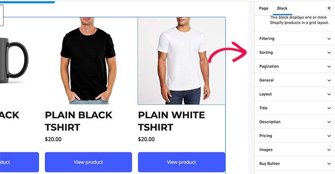 Setări pentru blocarea produsului