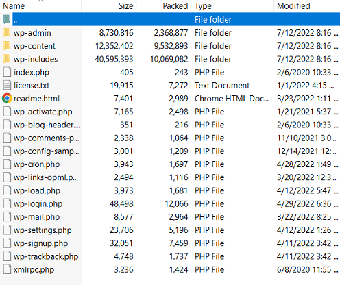 WP-Core-Dateien