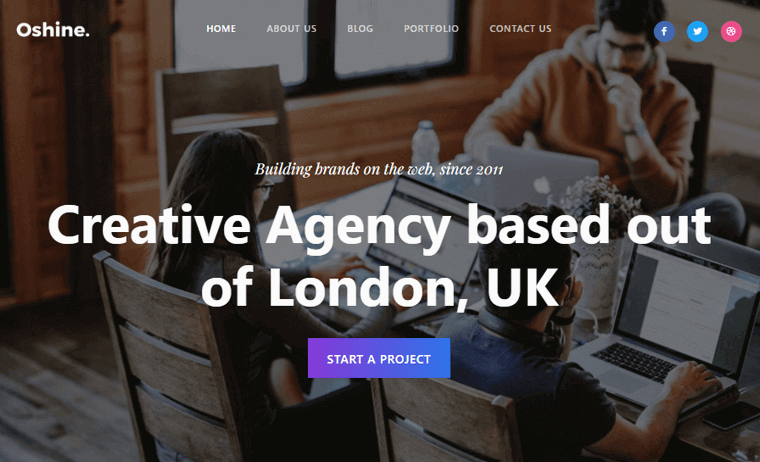 Motyw WordPress Oshine do tworzenia strony internetowej