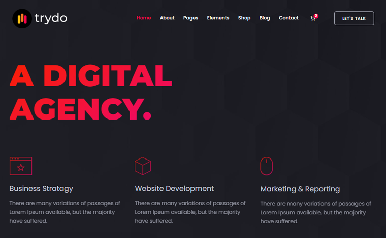 Motyw WordPress Agencja Cyfrowa Trydo