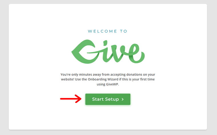 Klicken Sie auf Start Setup Option, um das Plugin einzurichten