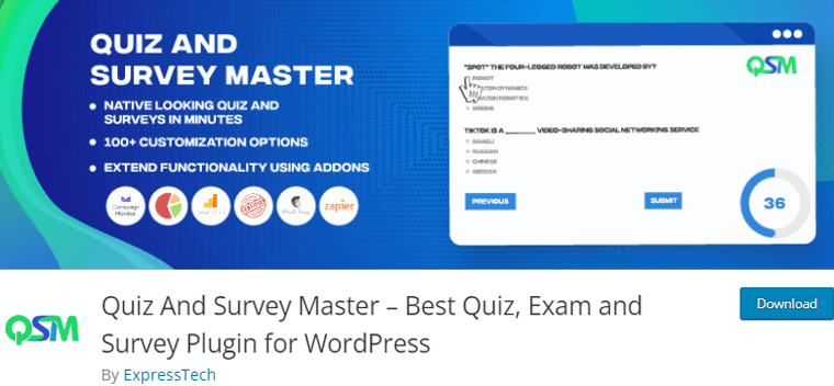 クイズと調査マスター WordPress プラグイン